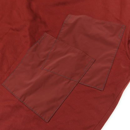 ダブルポケット 長袖Tシャツ コットン バーガンディ エルメス