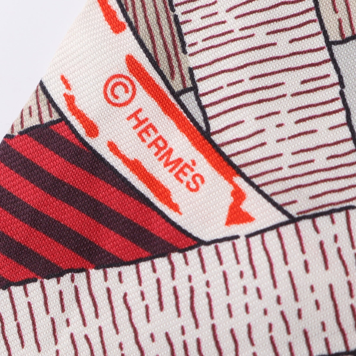 ツイリー MORS a JOUETS chemise リボン スカーフ シルク レッド マルチカラー エルメス 財布・小物 HERMES