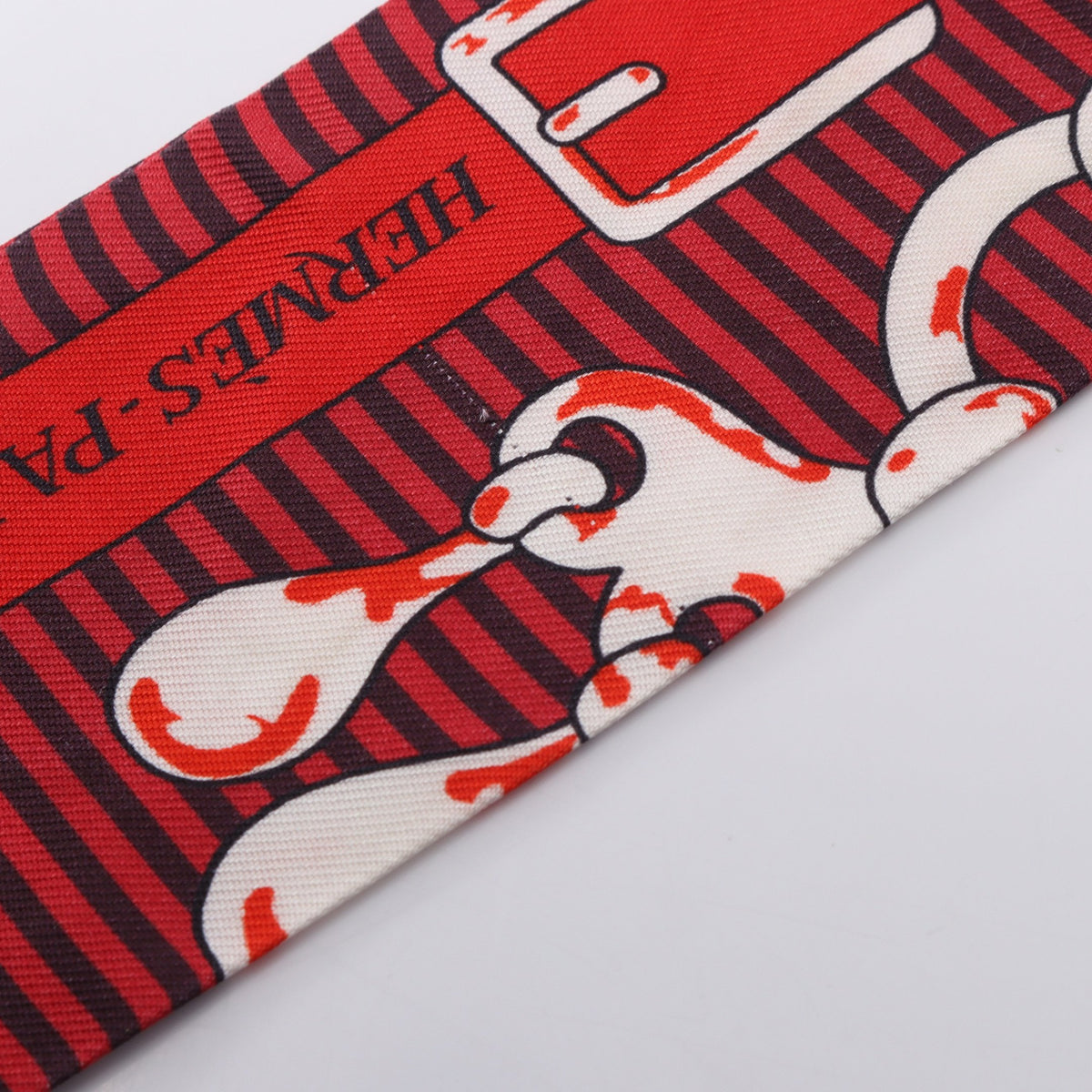 ツイリー MORS a JOUETS chemise リボン スカーフ シルク レッド マルチカラー エルメス 財布・小物 HERMES