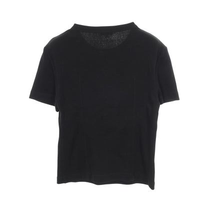 カメリアロゴ ラインストーン 半袖Tシャツ コットン ブラック シャネル