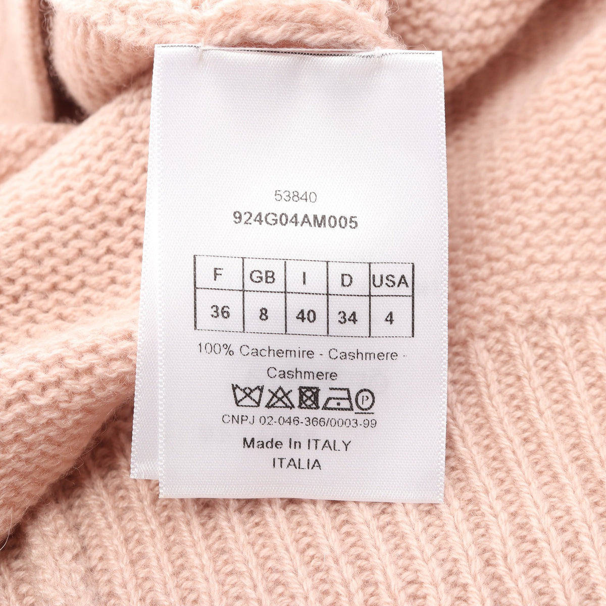 ロゴ刺繍 リボン カーディガン カシミヤ ピンクベージュ クリスチャンディオール