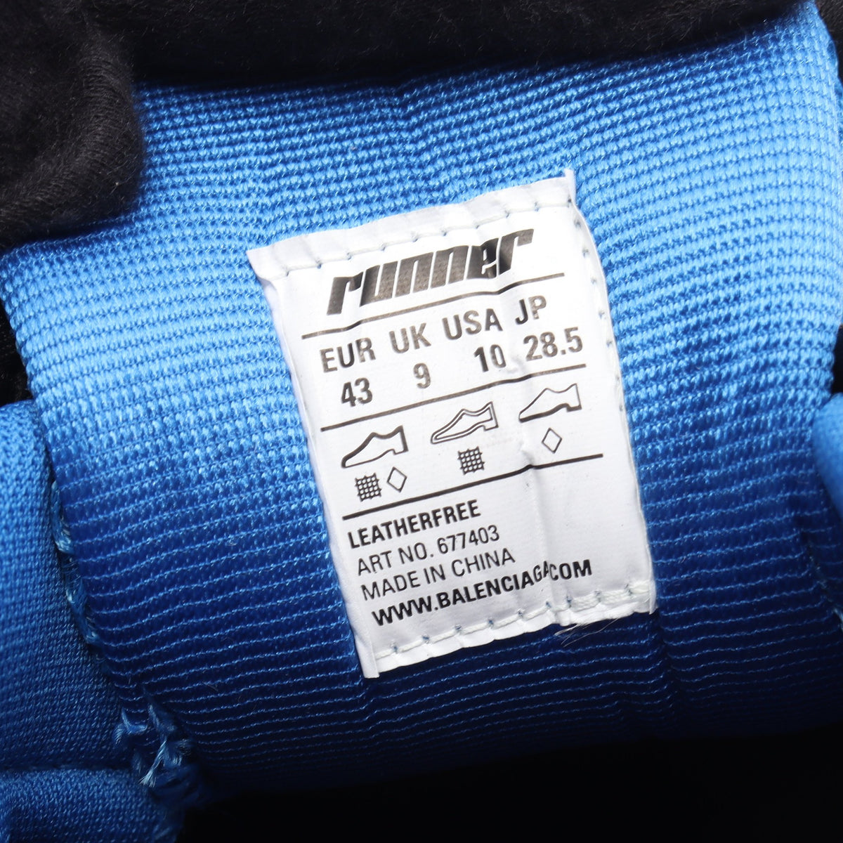 RUNNER ランナー ユーズド加工 スニーカー ファブリック レザー ブルー ブラック オレンジ バレンシアガ シューズ BALENCIAGA
