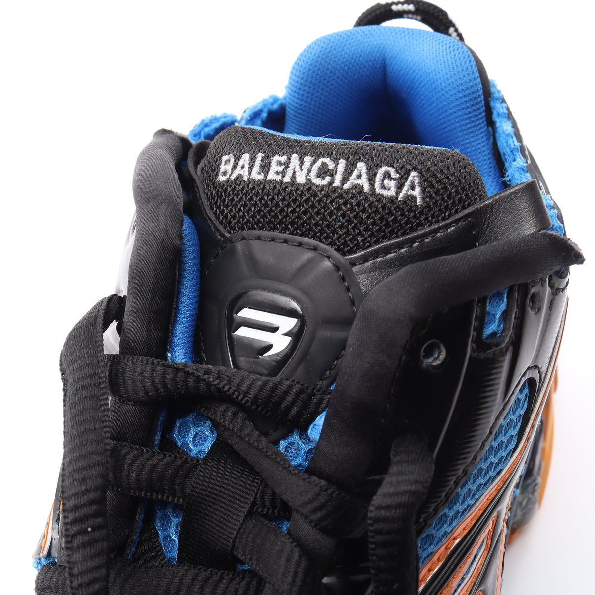 RUNNER ランナー ユーズド加工 スニーカー ファブリック レザー ブルー ブラック オレンジ バレンシアガ シューズ BALENCIAGA