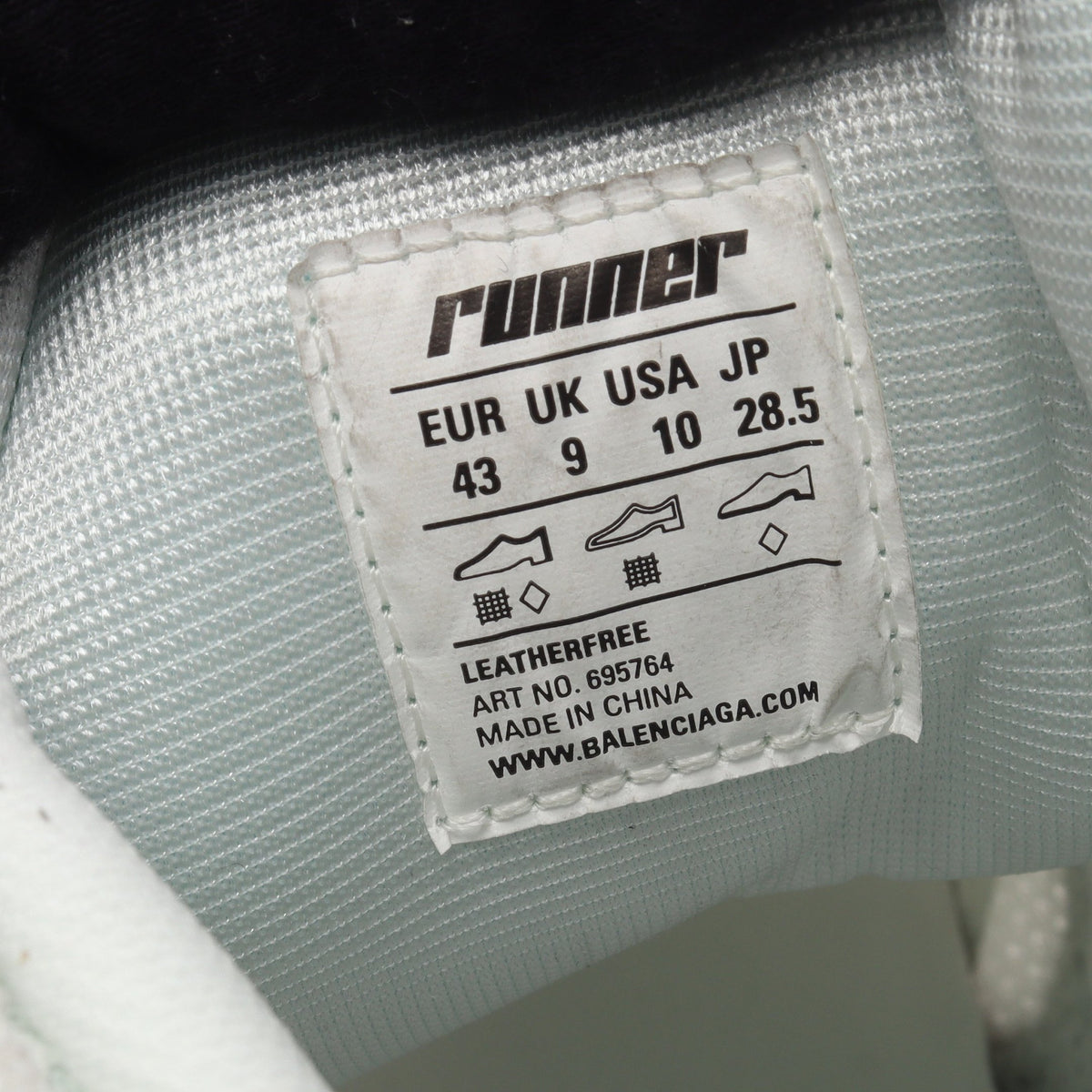 RUNNER HIGHTOP ユーズド加工 ハイカットスニーカー ファブリック レザー オフホワイト バレンシアガ シューズ BALENCIAGA