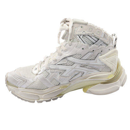 RUNNER HIGHTOP ユーズド加工 ハイカットスニーカー ファブリック レザー オフホワイト バレンシアガ シューズ BALENCIAGA