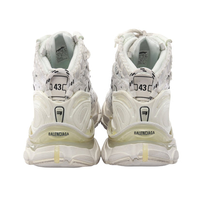 RUNNER HIGHTOP ユーズド加工 ハイカットスニーカー ファブリック レザー オフホワイト バレンシアガ シューズ BALENCIAGA