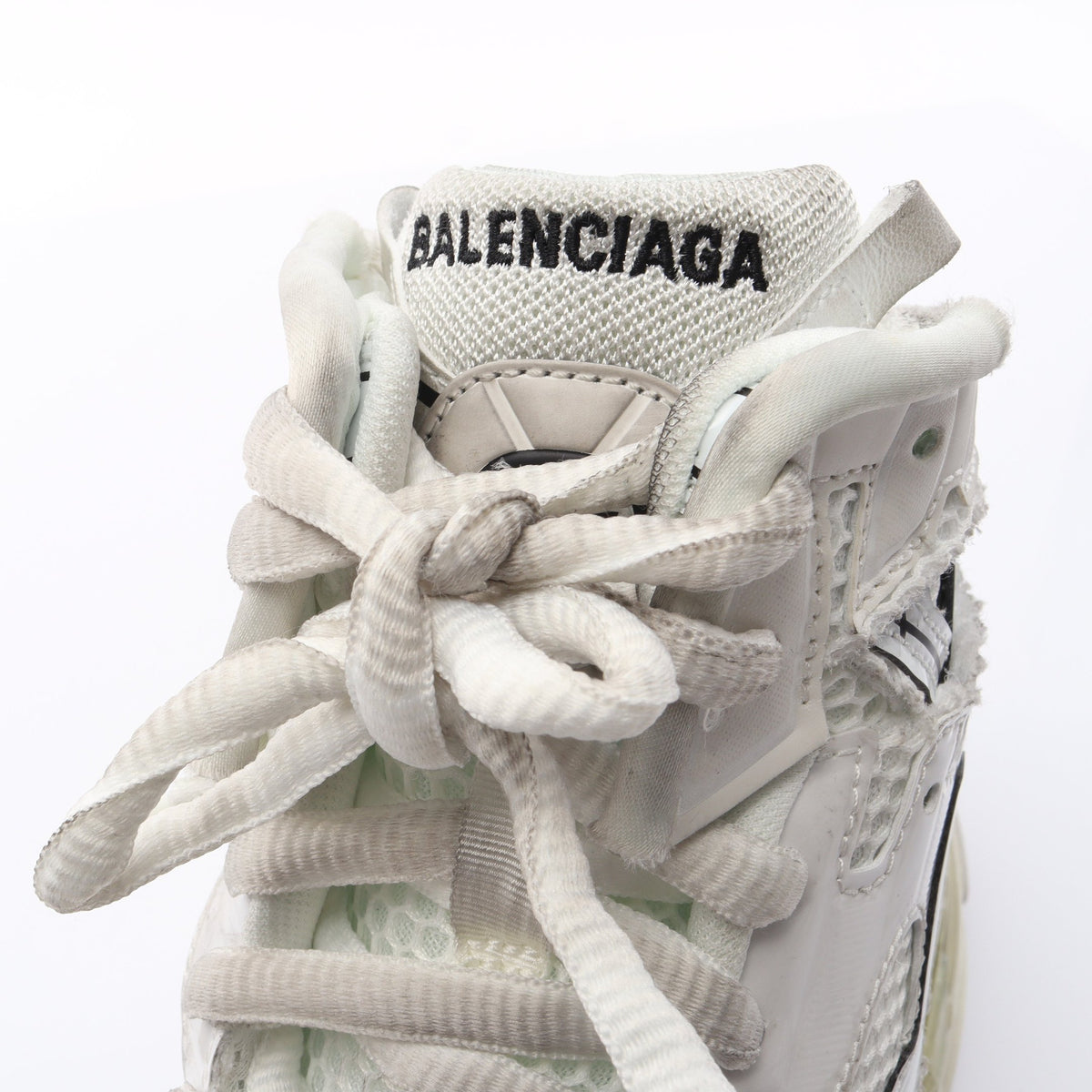 RUNNER HIGHTOP ユーズド加工 ハイカットスニーカー ファブリック レザー オフホワイト バレンシアガ シューズ BALENCIAGA