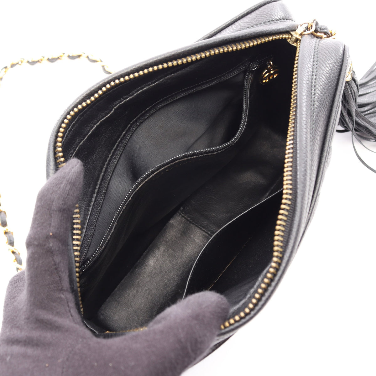 ダイヤステッチ ココマーク チェーンショルダーバッグ キャビアスキン ブラック ゴールド金具 シャネル バッグ CHANEL