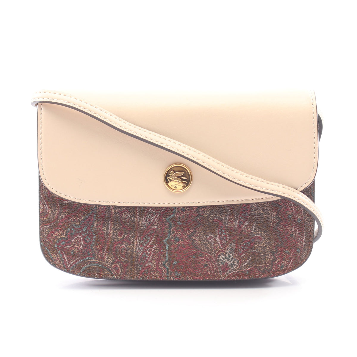 ショルダーバッグ PVC レザー ベージュ マルチカラー エトロ バッグ ETRO