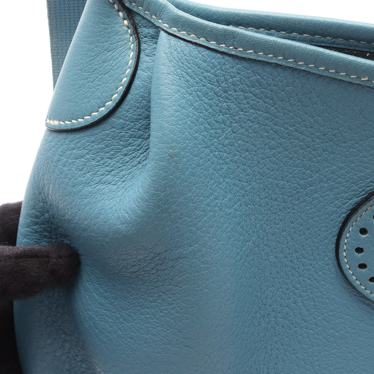ロデオドゥ ブルージーン ショルダーバッグ フィヨルド ブルー シルバー金具 □O刻印 エルメス バッグ HERMES