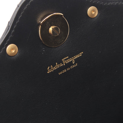 ガンチーニ チェーンショルダーバッグ レザー ブラック サルヴァトーレフェラガモ バッグ Salvatore Ferragamo