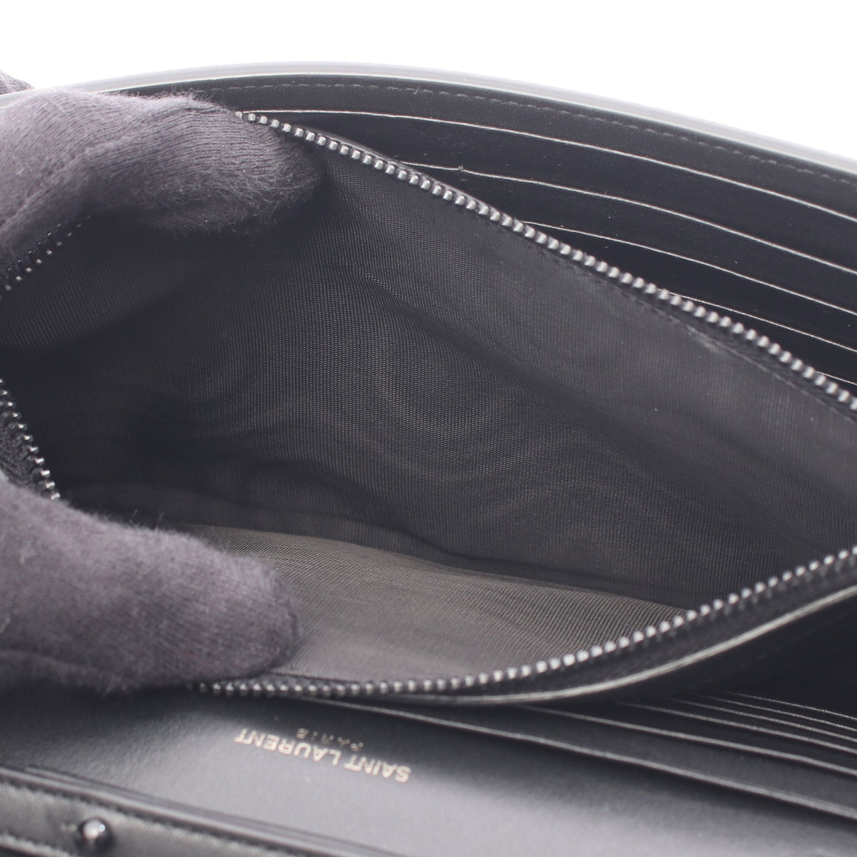 YSL モノグラム ポルカドット チェーンウォレット レザー ブラック サンローランパリ バッグ SAINT LAURENT PARIS