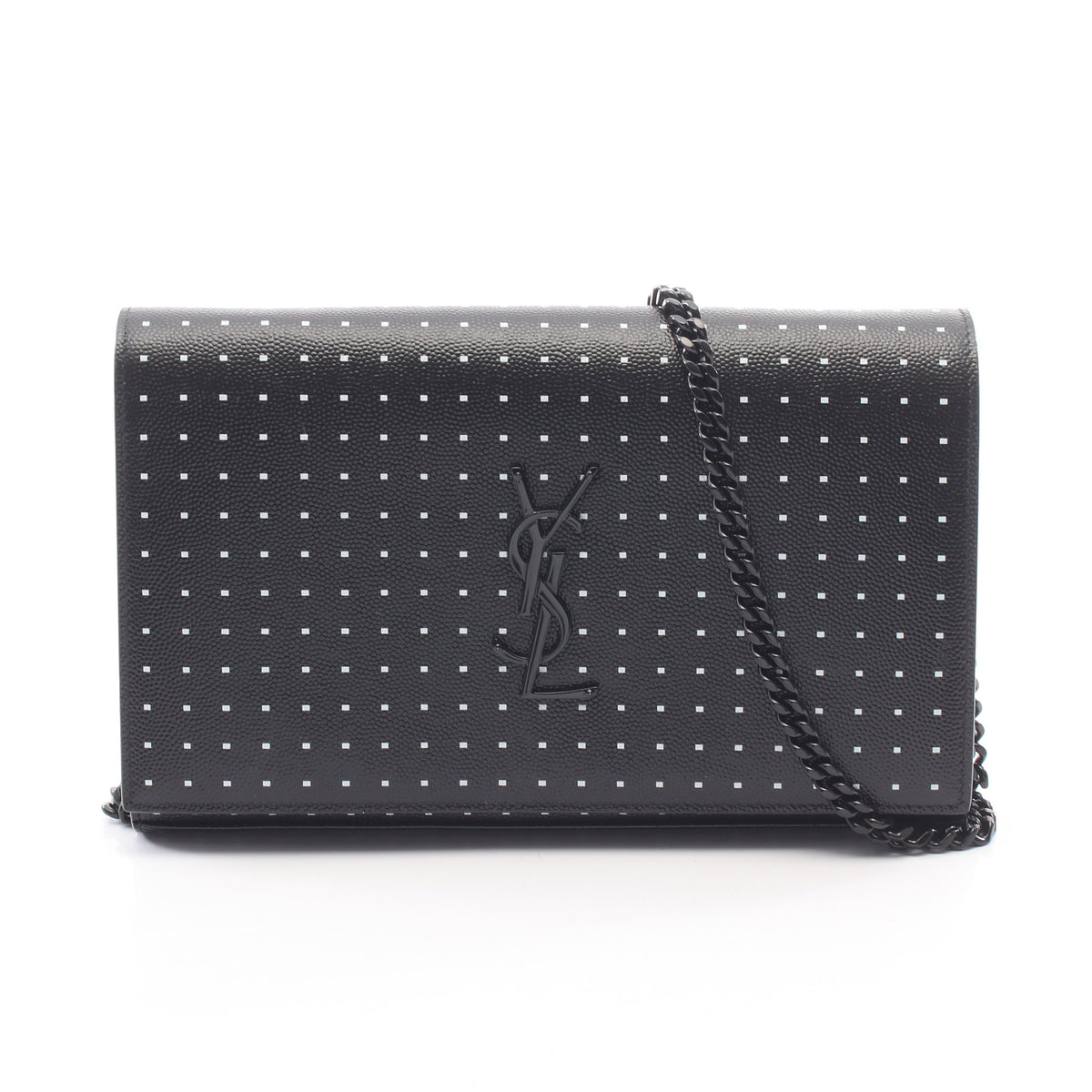 YSL モノグラム ポルカドット チェーンウォレット レザー ブラック サンローランパリ バッグ SAINT LAURENT PARIS