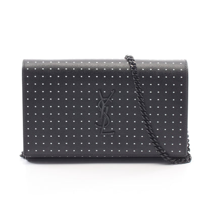 YSL モノグラム ポルカドット チェーンウォレット レザー ブラック サンローランパリ バッグ SAINT LAURENT PARIS
