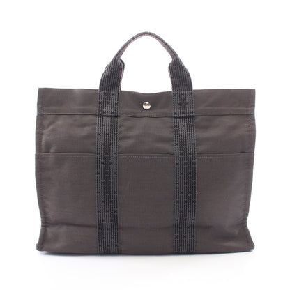 エールラインMM ハンドバッグ トートバッグ ナイロンキャンバス ダークグレー シルバー金具 エルメス バッグ HERMES