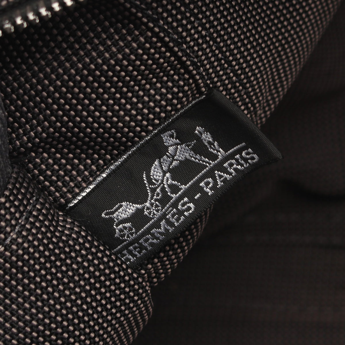 エールラインMM ハンドバッグ トートバッグ ナイロンキャンバス ダークグレー シルバー金具 エルメス バッグ HERMES