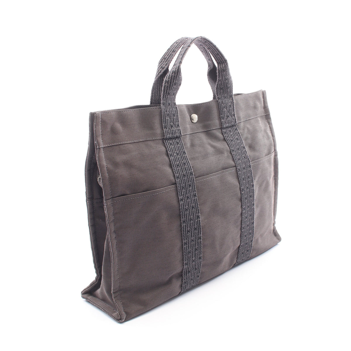 エールラインMM ハンドバッグ トートバッグ ナイロンキャンバス ダークグレー シルバー金具 エルメス バッグ HERMES