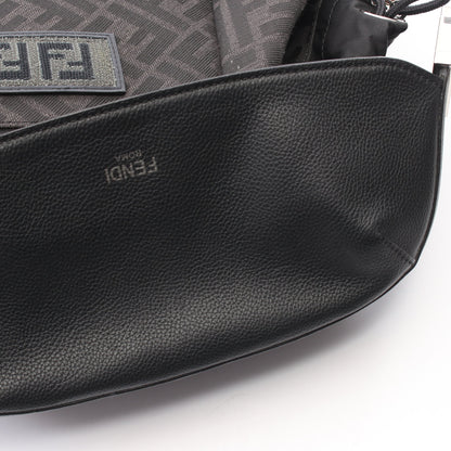 FFジャカード ドライブ ズッカ バックパック リュックサック キャンバス レザー ダークグレー ブラック フェンディ バッグ FENDI