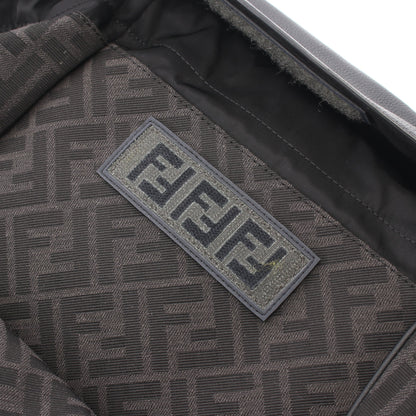 FFジャカード ドライブ ズッカ バックパック リュックサック キャンバス レザー ダークグレー ブラック フェンディ バッグ FENDI