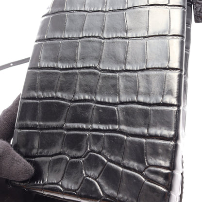 SHOPPING PHONE HOLDER ショッピング フォンフォルダー 2WAY ショルダーバッグ レオパード レザー ブラック バレンシアガ バッグ BALENCIAGA