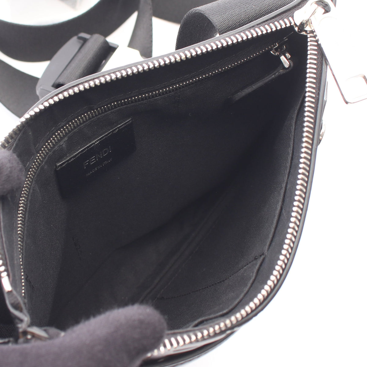 ズッカ ショルダーバッグ PVC レザー ブラウン ブラック フェンディ バッグ FENDI