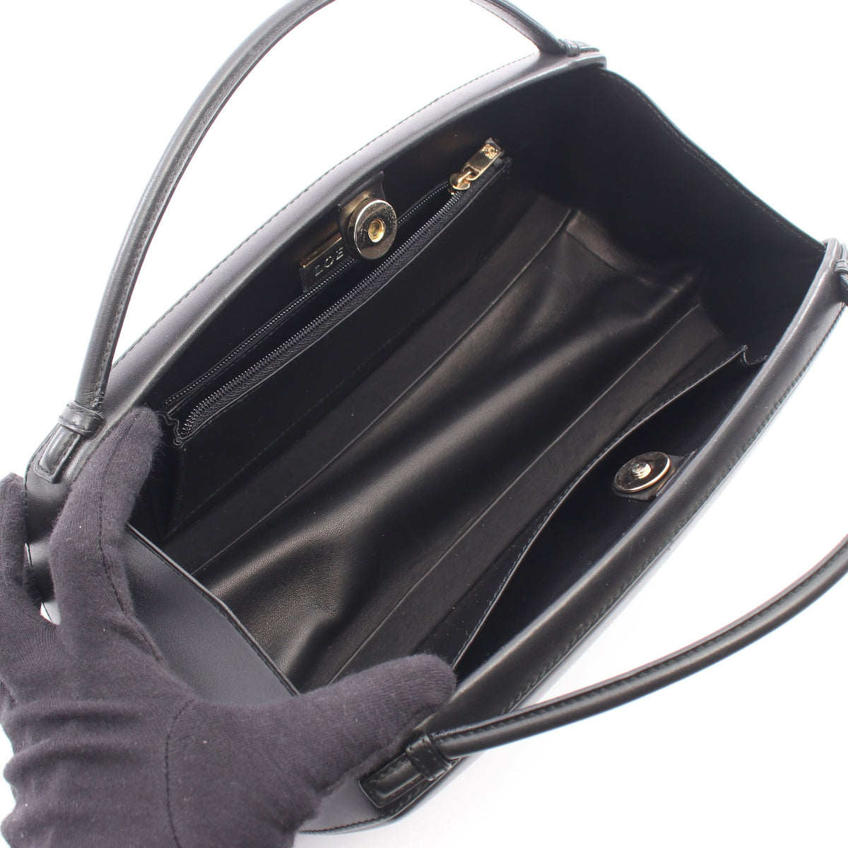 ハンドバッグ レザー ブラック ロエベ バッグ LOEWE