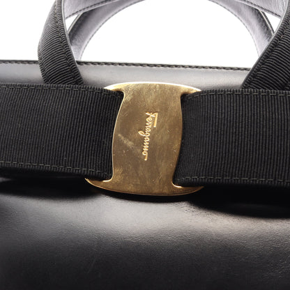ヴァラリボン 2WAY ハンドバッグ レザー ブラック サルヴァトーレフェラガモ バッグ Salvatore Ferragamo
