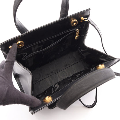 ヴァラリボン 2WAY ハンドバッグ レザー ブラック サルヴァトーレフェラガモ バッグ Salvatore Ferragamo