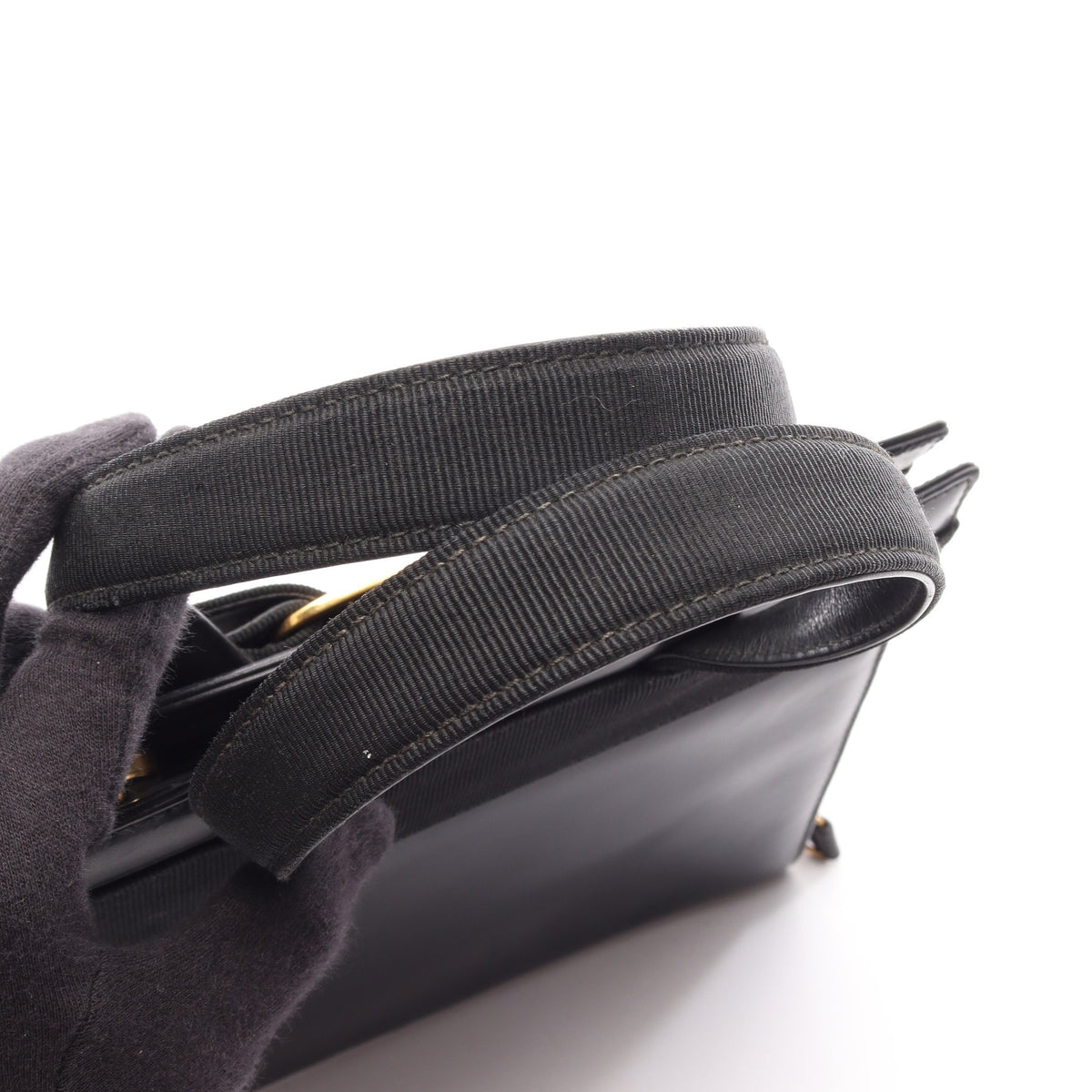 ヴァラリボン 2WAY ハンドバッグ レザー ブラック サルヴァトーレフェラガモ バッグ Salvatore Ferragamo