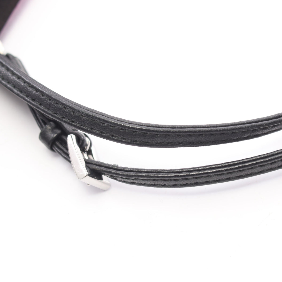 トライアングルロゴ クリスタル 2WAY ハンドバッグ サテン レザー ピンク ブラック プラダ バッグ PRADA