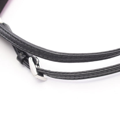 トライアングルロゴ クリスタル 2WAY ハンドバッグ サテン レザー ピンク ブラック プラダ バッグ PRADA