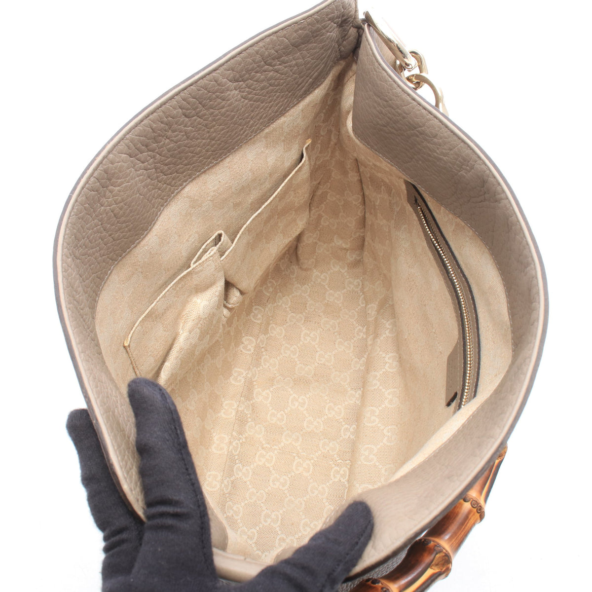 ダイアナ バンブー ワンショルダーバッグ レザー グレーベージュ グッチ バッグ GUCCI