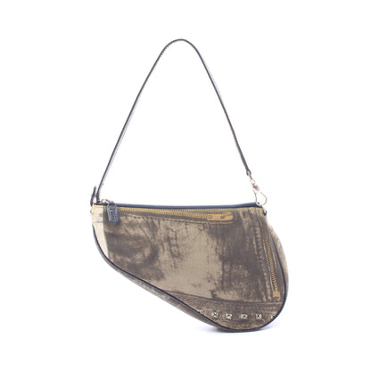 SADDLE サドル デニム柄 ハンドバッグ キャンバス レザー グレー ネイビー マルチカラー クリスチャンディオール バッグ Christian Dior