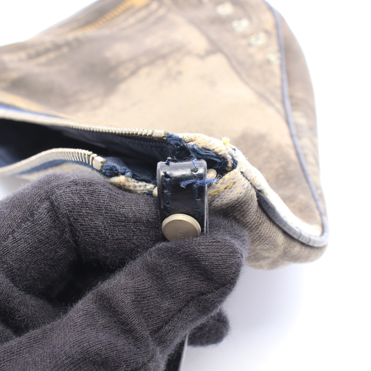 SADDLE サドル デニム柄 ハンドバッグ キャンバス レザー グレー ネイビー マルチカラー クリスチャンディオール バッグ Christian Dior