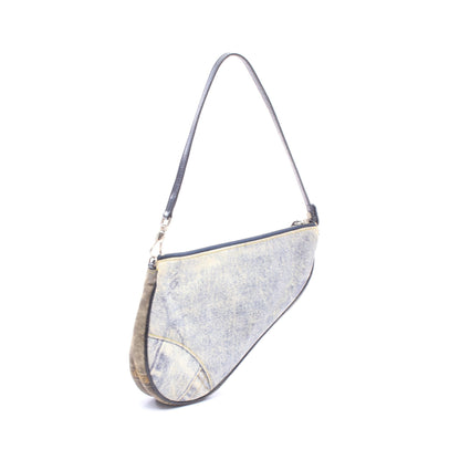 SADDLE サドル デニム柄 ハンドバッグ キャンバス レザー グレー ネイビー マルチカラー クリスチャンディオール バッグ Christian Dior