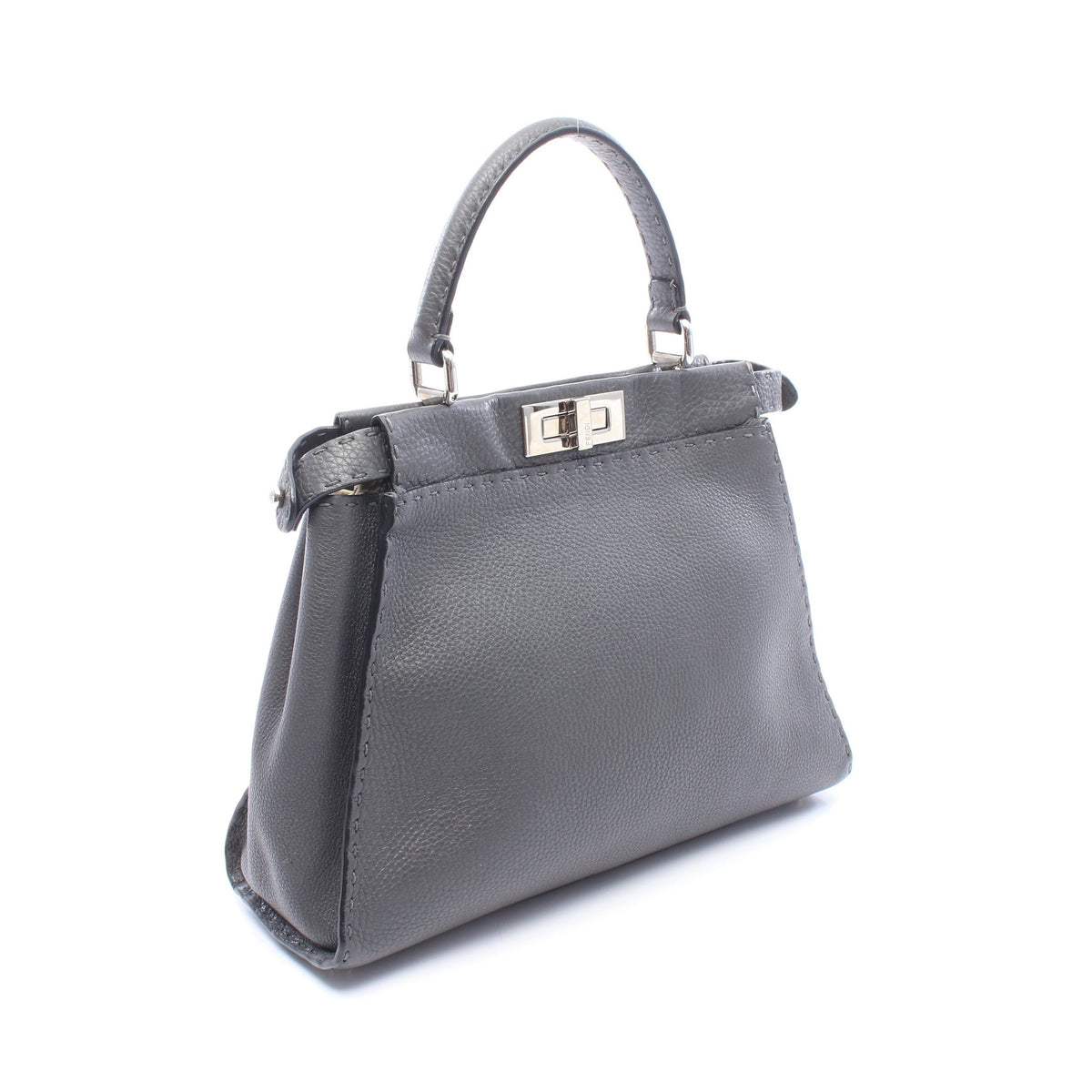 ピーカブー レギュラー セレリア 2WAY ハンドバッグ レザー グレー フェンディ バッグ FENDI