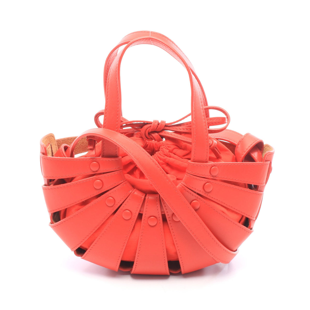 ザ シェル スモール 2WAY ハンドバッグ レザー レッド ボッテガヴェネタ バッグ BOTTEGA VENETA