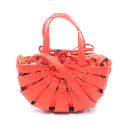 ザ シェル スモール 2WAY ハンドバッグ レザー レッド ボッテガヴェネタ バッグ BOTTEGA VENETA