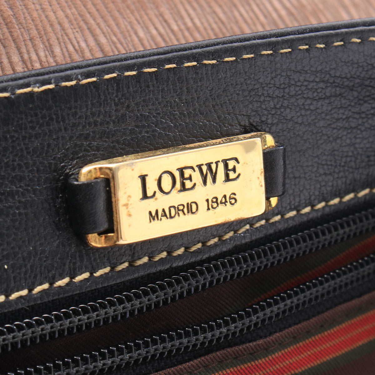 ショルダーバッグ レザー ブラック ダークブラウン ロエベ バッグ LOEWE
