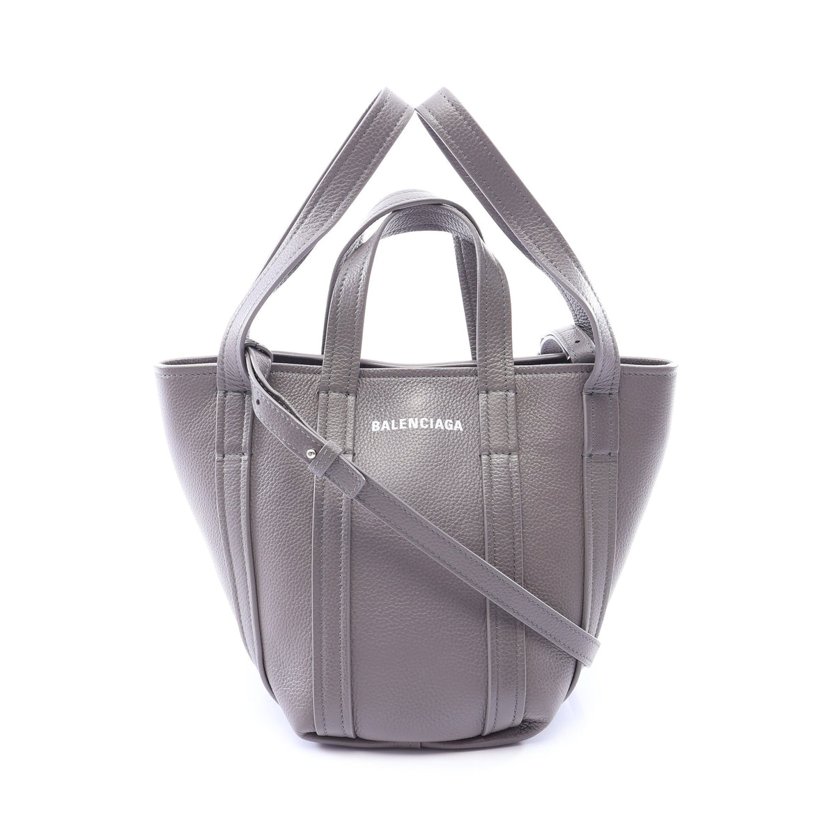 Everyday XS North South 2WAY ハンドバッグ レザー グレー バレンシアガ バッグ BALENCIAGA