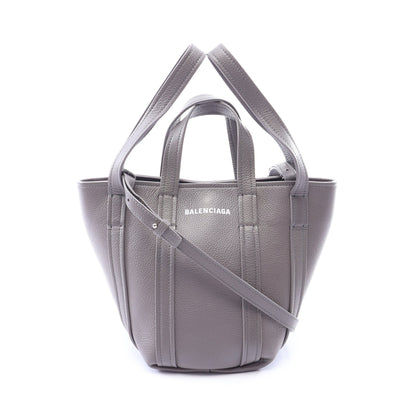 Everyday XS North South 2WAY ハンドバッグ レザー グレー バレンシアガ バッグ BALENCIAGA