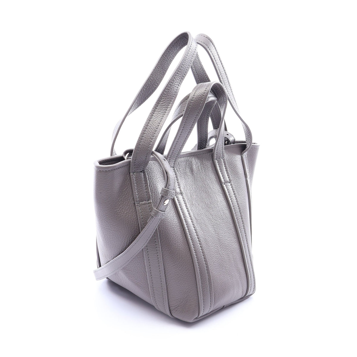 Everyday XS North South 2WAY ハンドバッグ レザー グレー バレンシアガ バッグ BALENCIAGA