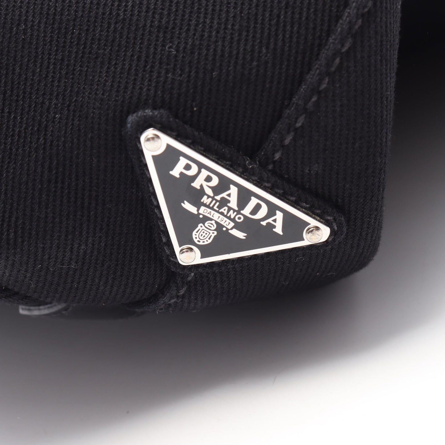 CANAPA ドリル 2WAY ハンドバッグ トートバッグ キャンバス ブラック プラダ