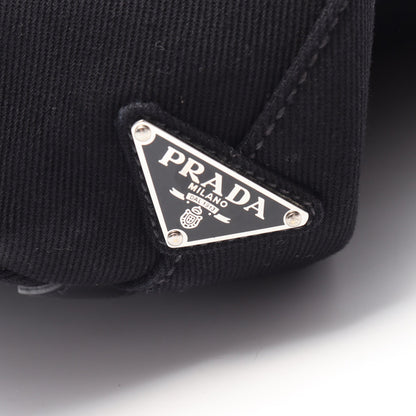 CANAPA ドリル 2WAY ハンドバッグ トートバッグ キャンバス ブラック プラダ