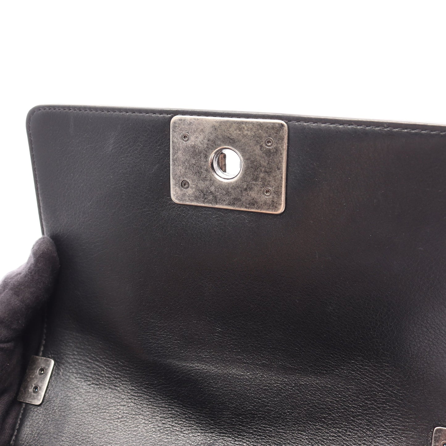 ボーイシャネル スモール チェーンショルダーバッグ レザー ブラック シルバー金具 シャネル