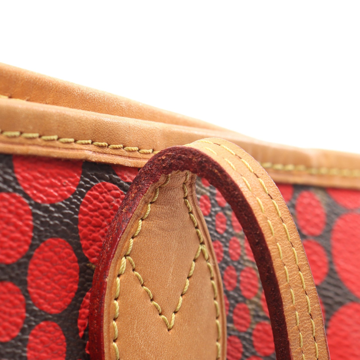 ネヴァーフルMM モノグラムウェーブ ルージュ 草間彌生 ショルダーバッグ トートバッグ PVC レザー ブラウン レッド ルイヴィトン