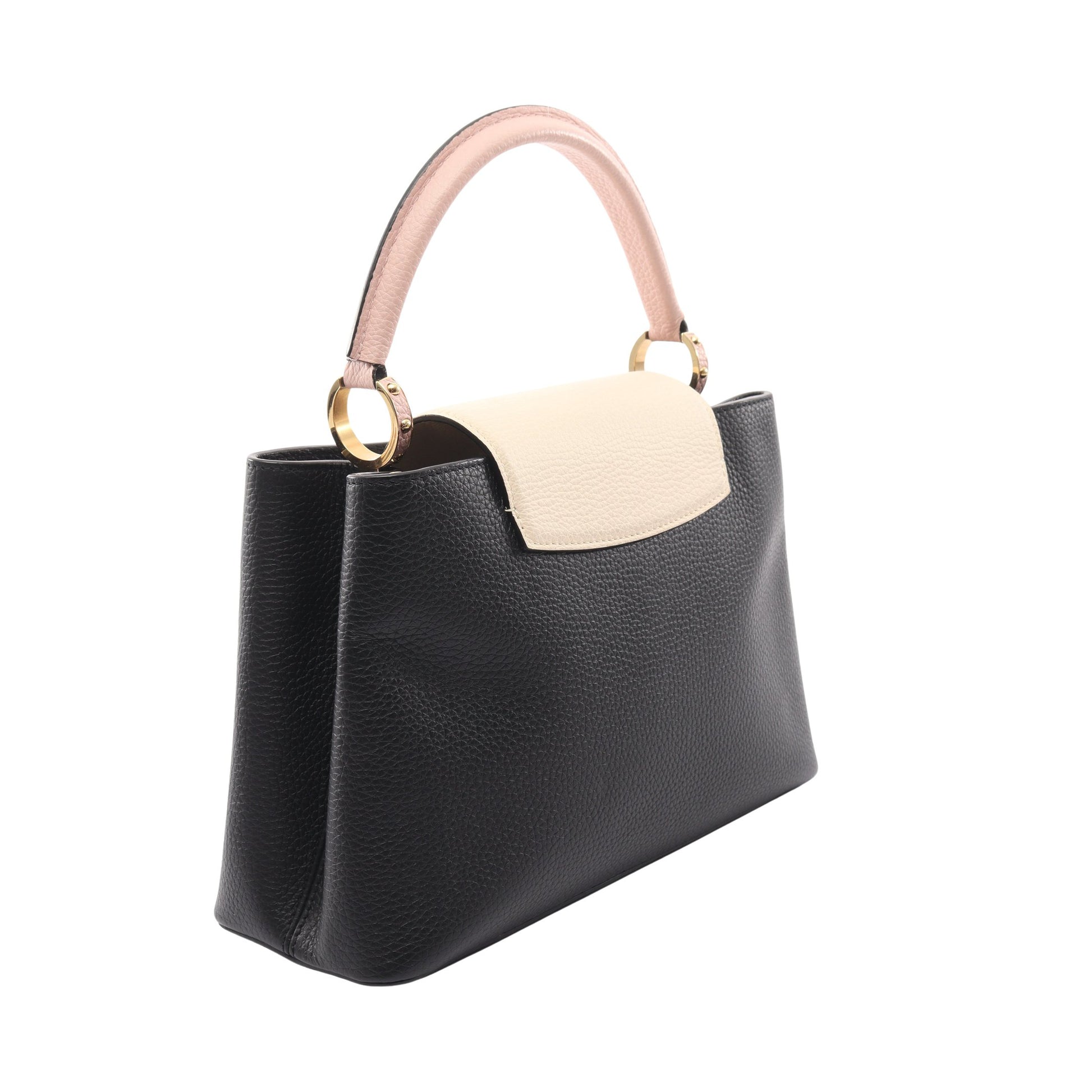カプシーヌPM ノワール クレーム 2WAY ハンドバッグ トリヨンレザー ブラック ピンク アイボリー ルイヴィトン バッグ LOUIS VUITTON