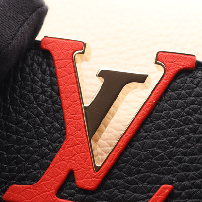 カプシーヌPM ノワール クレーム 2WAY ハンドバッグ トリヨンレザー ブラック ピンク アイボリー ルイヴィトン バッグ LOUIS VUITTON