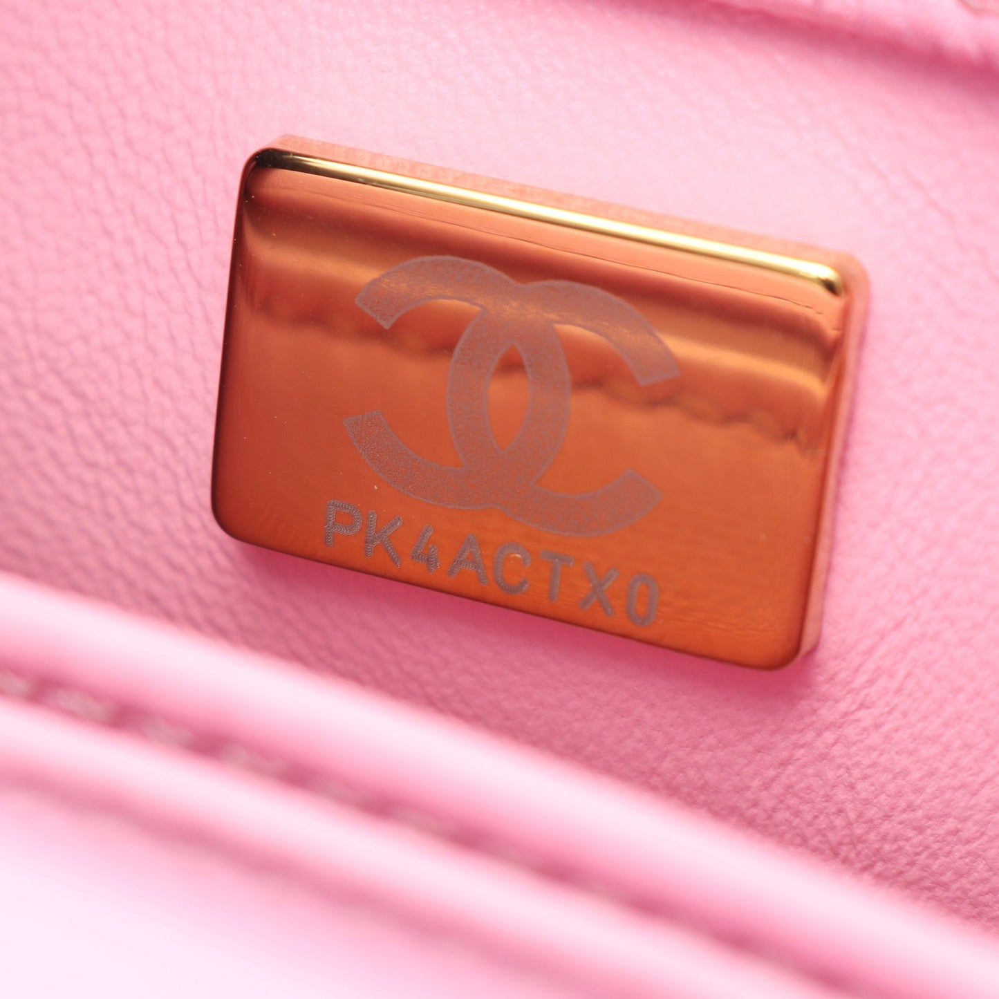 ココハンドルXXS トップハンドル 2WAY ハンドバッグ キャビアスキン ピンク ゴールド金具 シャネル