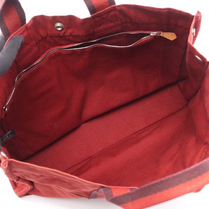 フールトゥMM ハンドバッグ トートバッグ キャンバス レッド シルバー金具 エルメス